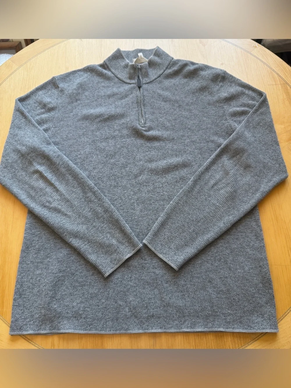 Jack Victor Gray 1/4 Zip Mock Neck Knit Sweater Men’s XL Luxury Wool Blend